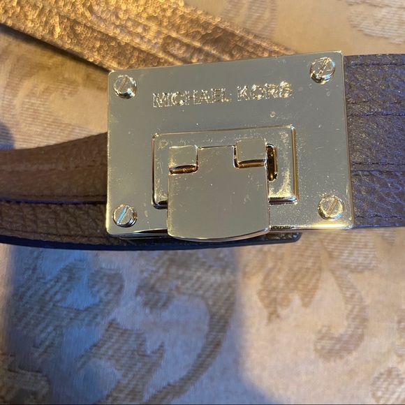 Michael Khors Belt Brown Leather Gold